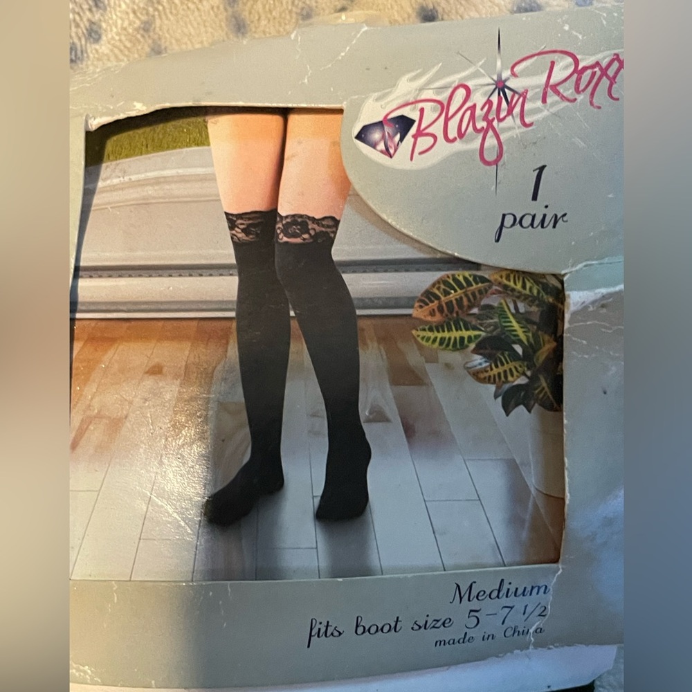Leg Avenue Black Lace Thigh Highs